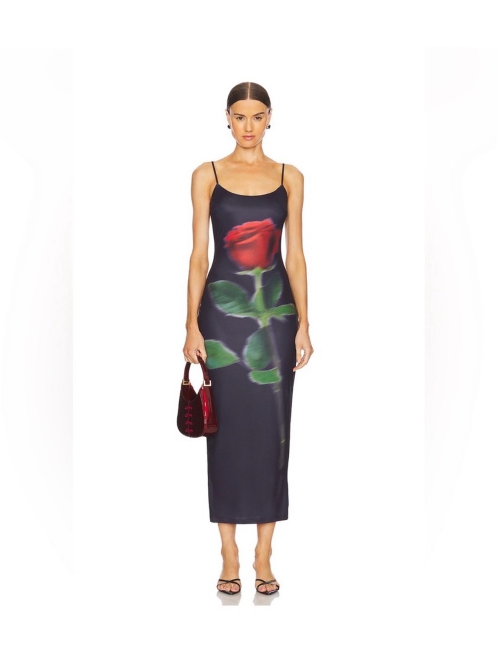 Runway the label - Midi Dress with Red Rose Print